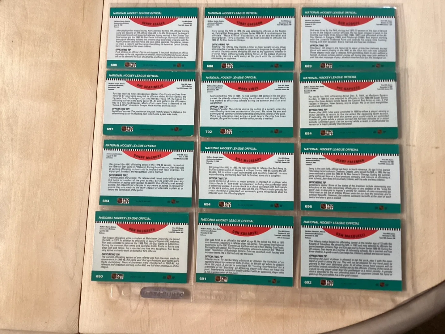 12. 1991 PRO SET NHL REFEREES Trading Cards ! image indicator(5)