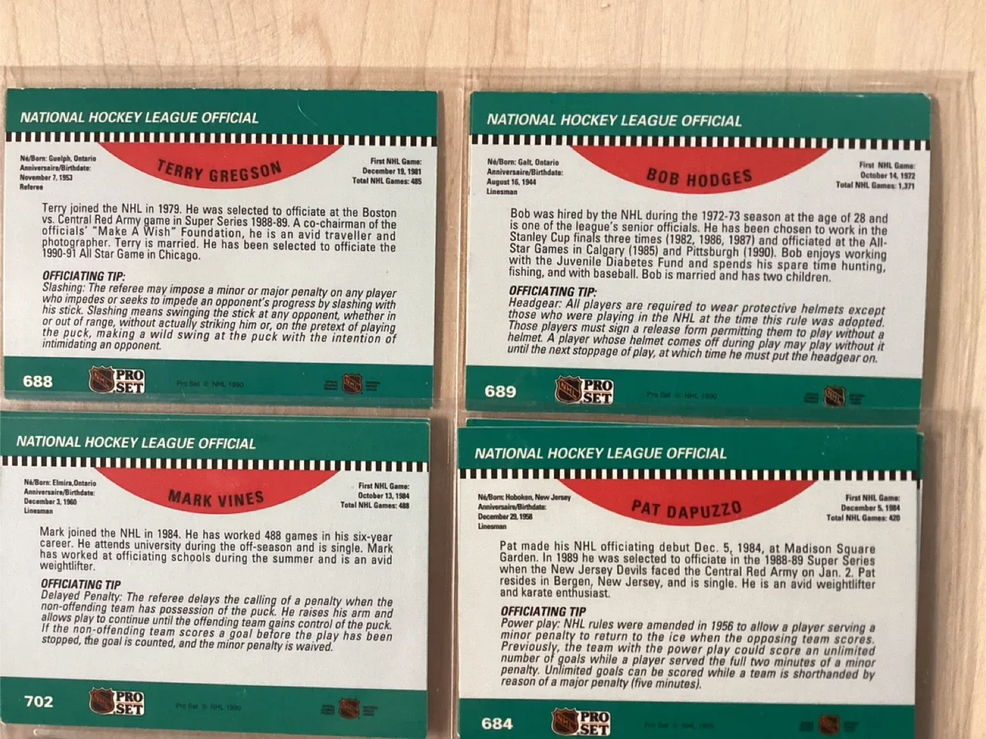 12. 1991 PRO SET NHL REFEREES Trading Cards ! image indicator(8)