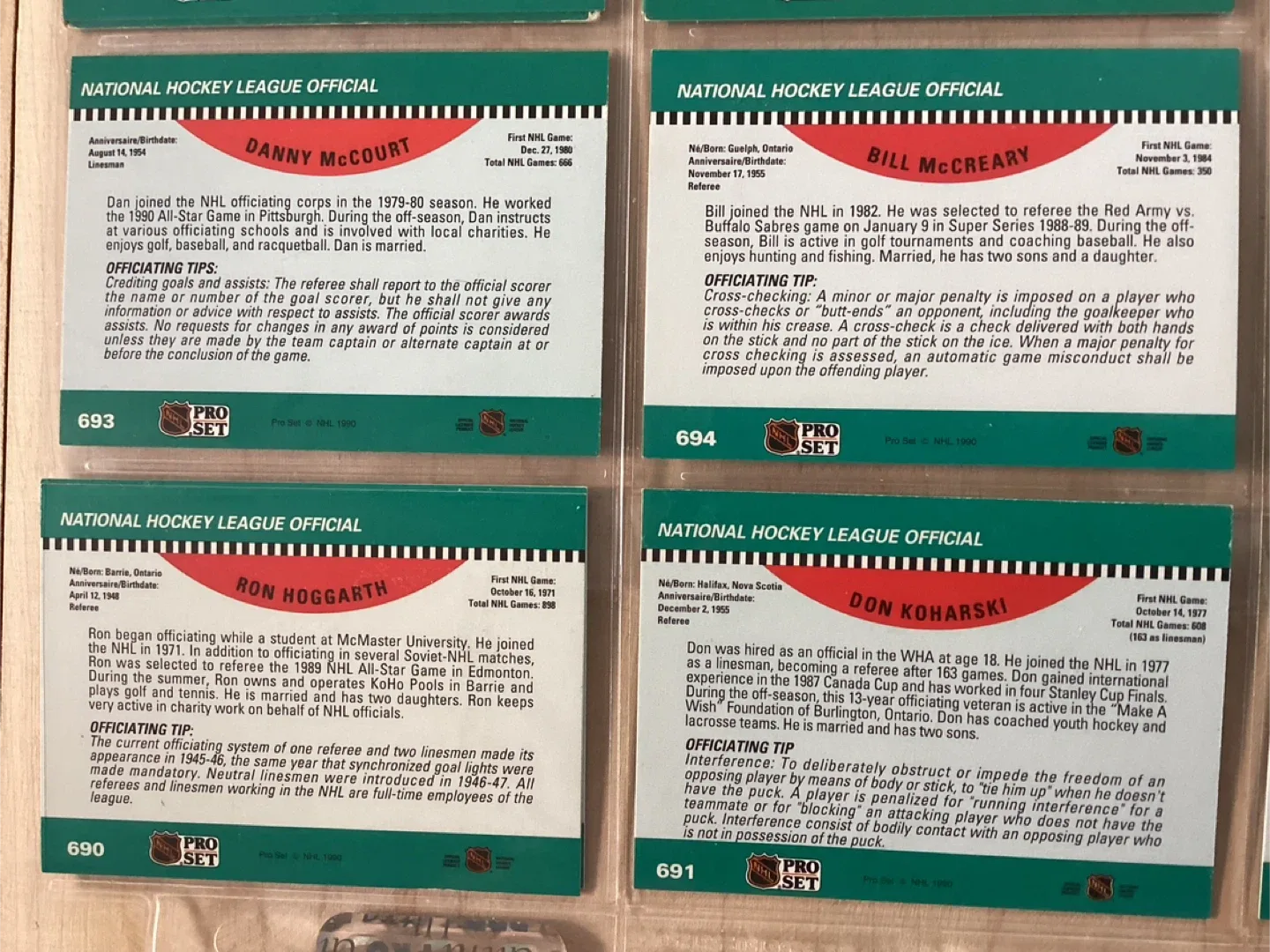 12. 1991 PRO SET NHL REFEREES Trading Cards ! image indicator(7)