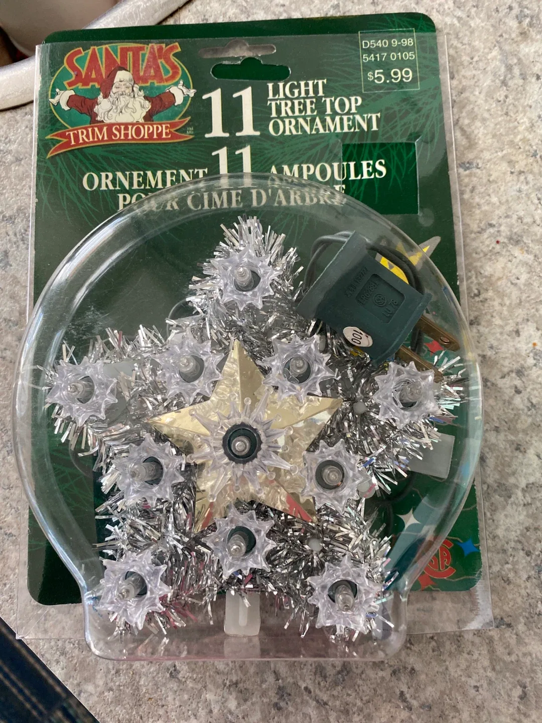 Santa's Trim Shoppe Lighted Tree Top Ornament thumbnail
