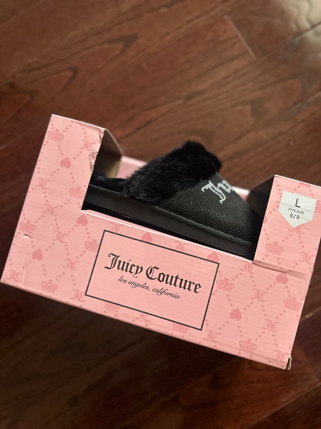 Juicy Couture Black Slippers - Size 8/9 thumbnail