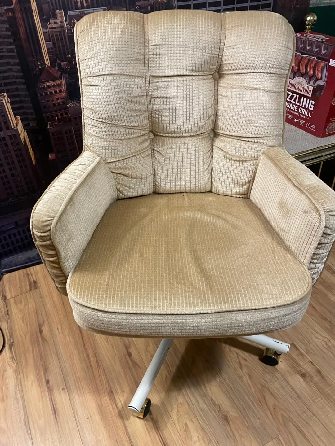 Beige Office Chair and Wooden Dining Table image indicator(4)