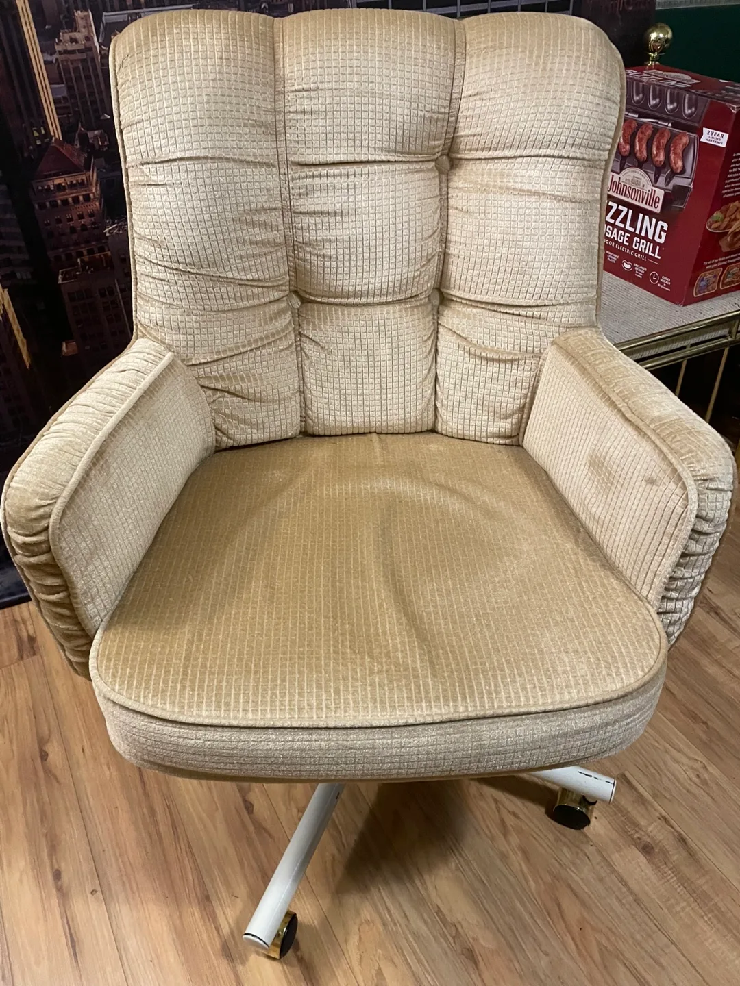 Beige Office Chair and Wooden Dining Table image indicator(3)