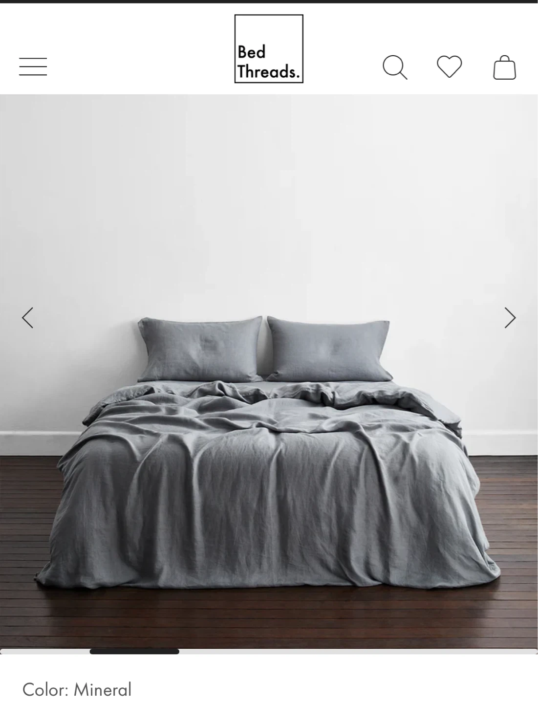 Bed Threads 100% Flax Linen Duvet Cover in Mineral