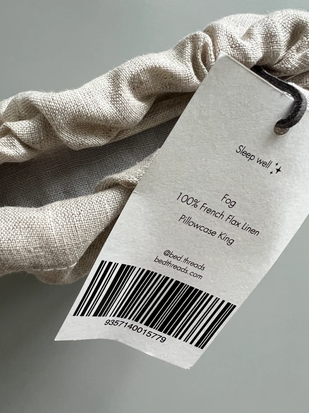 Bed Threads Fog Pillowcase King - 100% Flax Linen