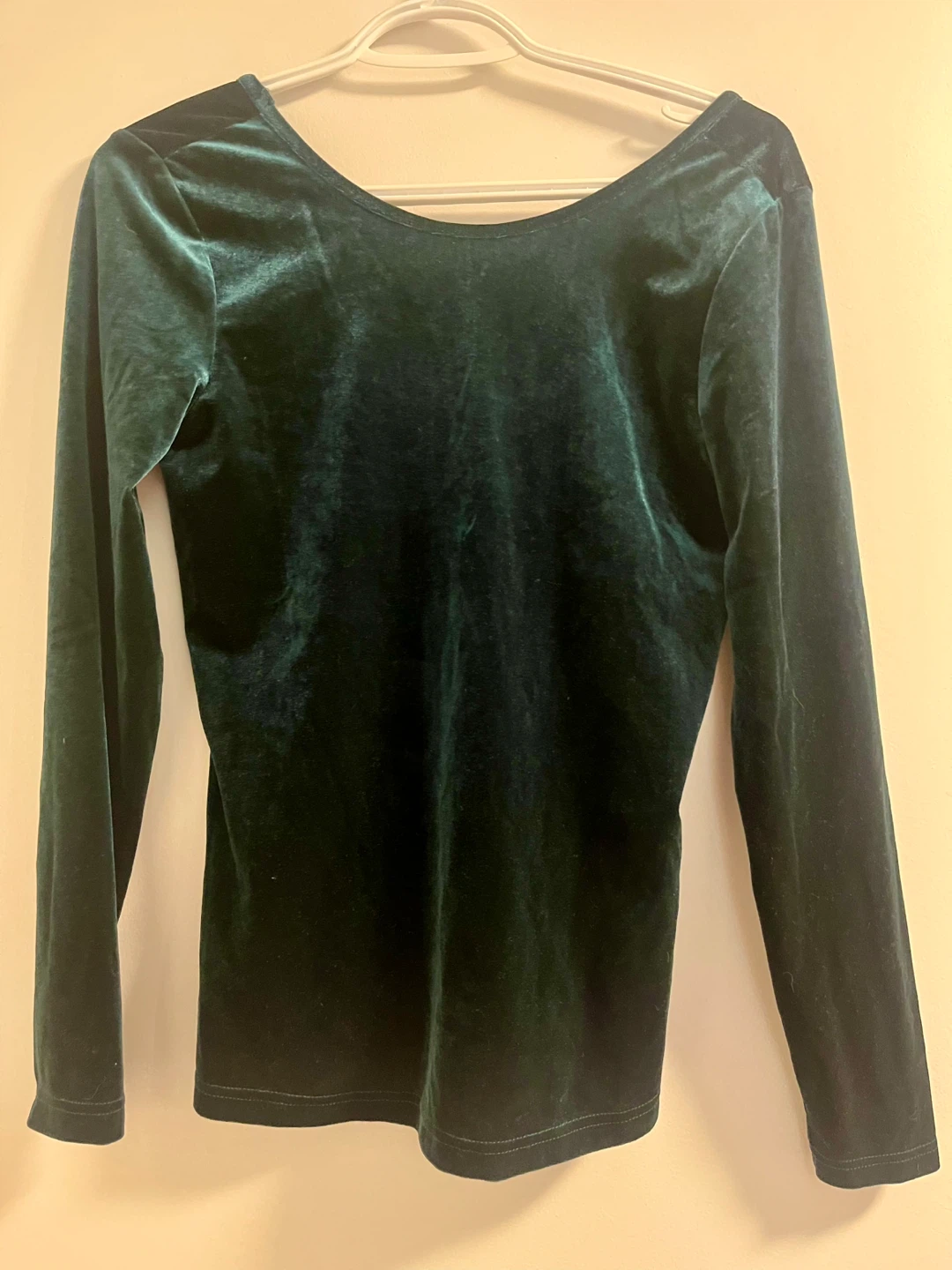 JDY Green Velvet Long Sleeve Top