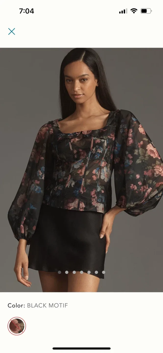 BNWT Anthropologie Sleer Balloon Sleeve Blouse M thumbnail