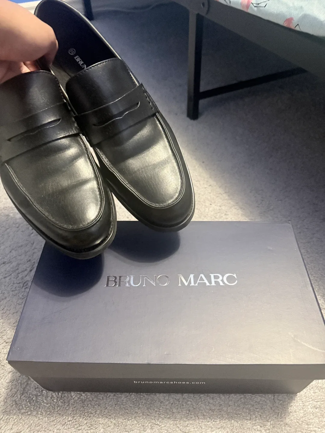 Bruno Marc Men's Black Loafers image indicator(3)