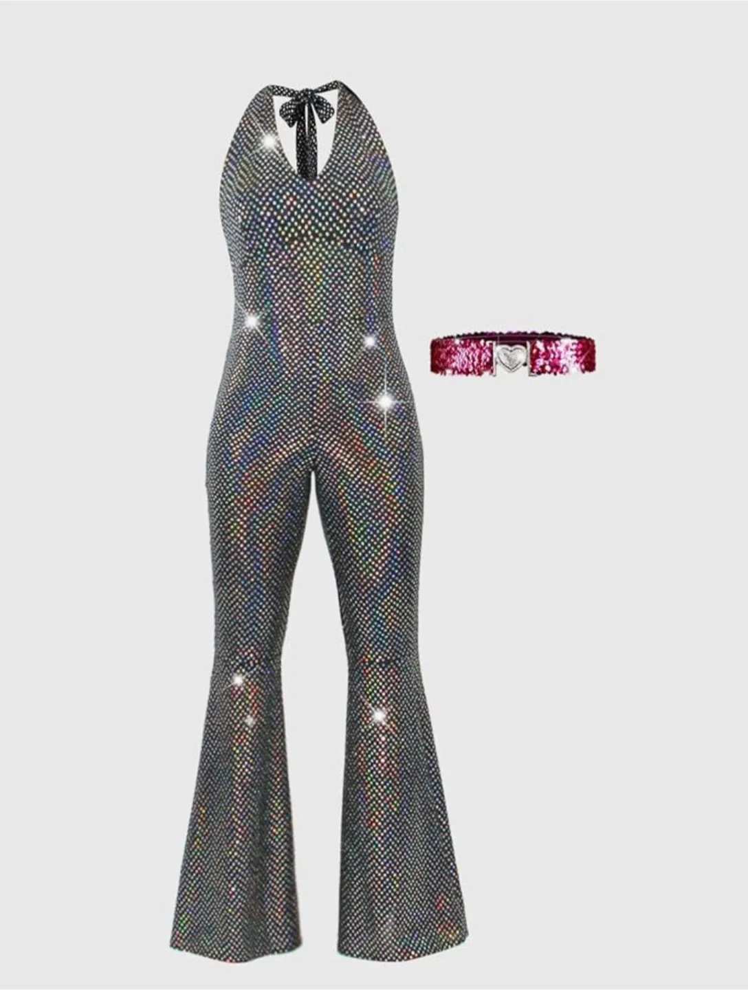 Disco Jumpsuit with Belt, Size M image indicator(3)