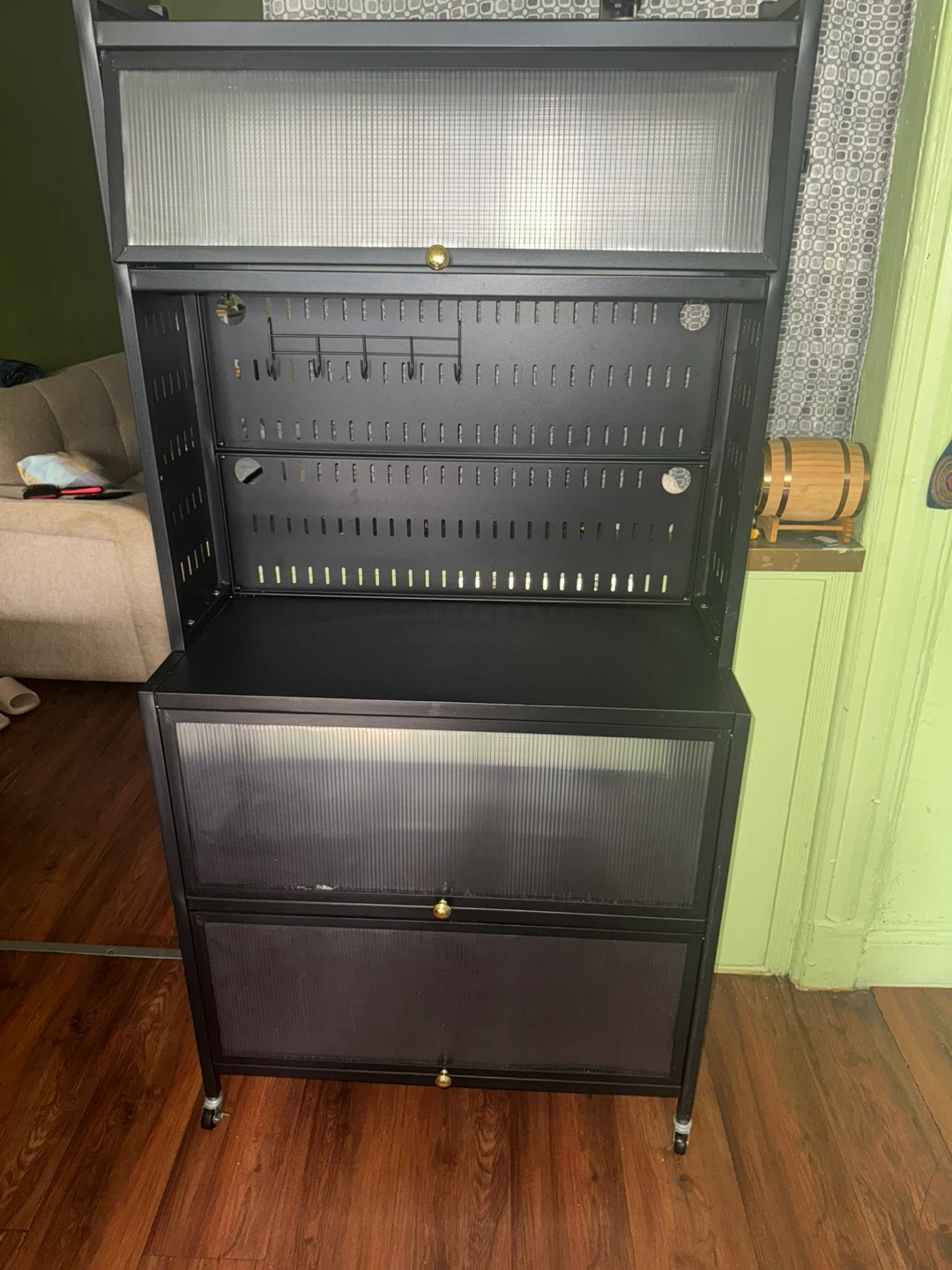 Black Metal Storage Cabinet - photo 2