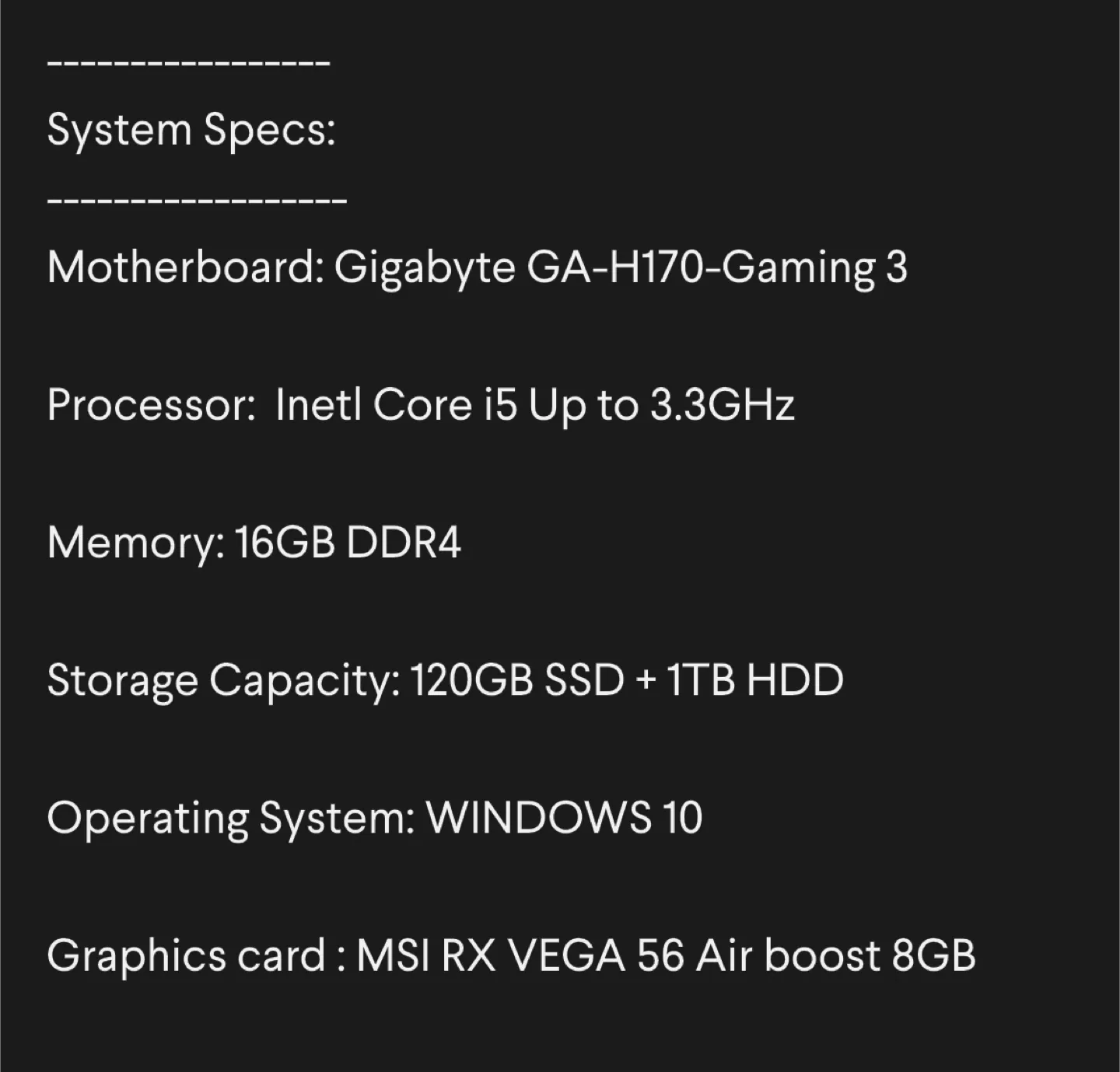 Gaming PC - Gigabyte, Intel Core i5, 16GB RAM thumbnail