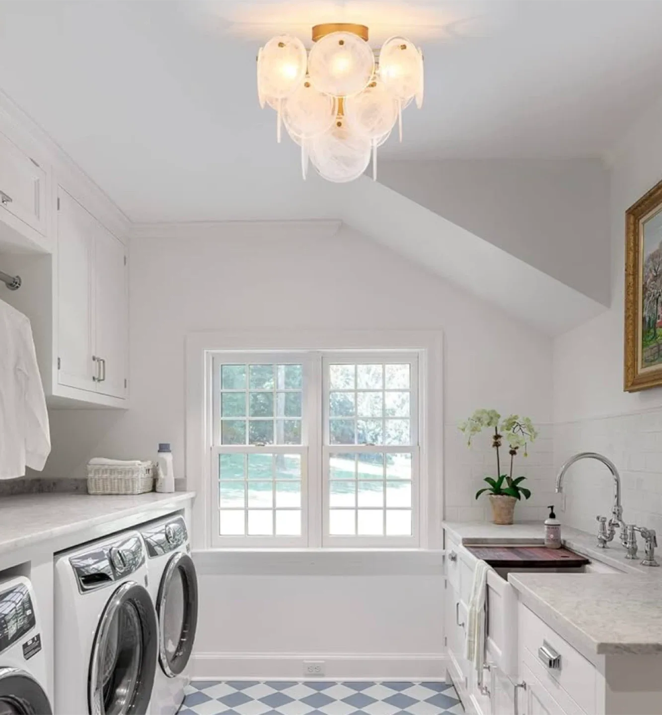 Modern Glass Ceiling Light Fixture image indicator(2)