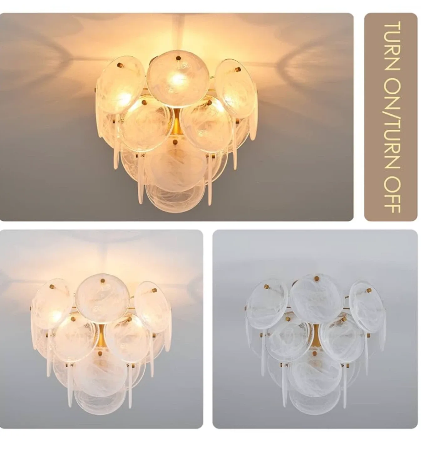 Modern Glass Ceiling Light Fixture image indicator(6)