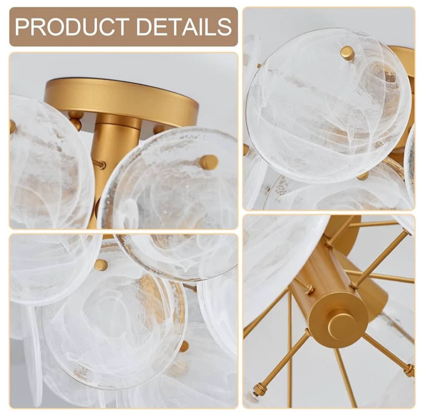 Modern Glass Ceiling Light Fixture image indicator(5)