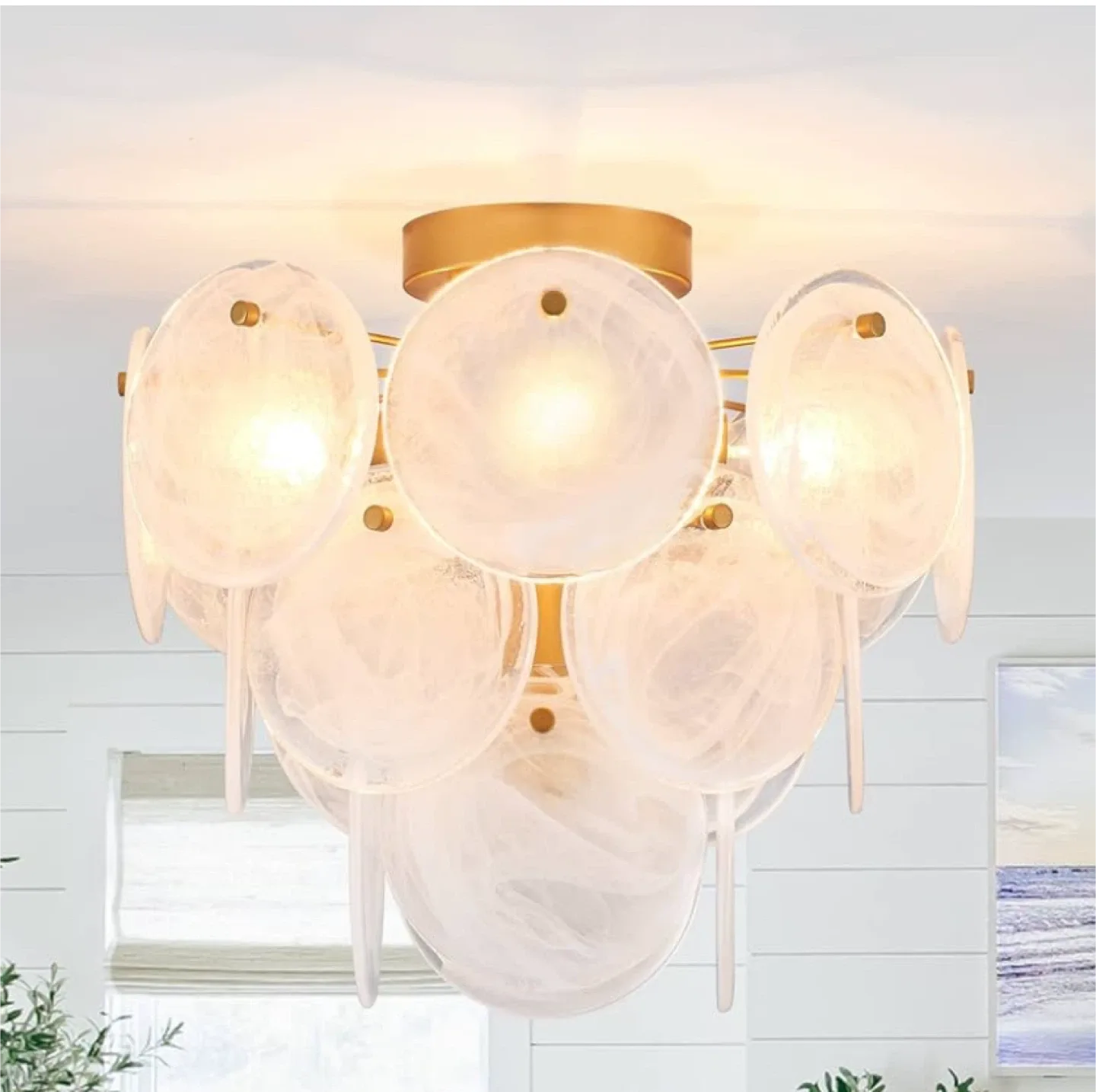 Modern Glass Ceiling Light Fixture image indicator(8)