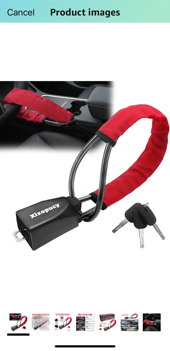 🥕 Car Anti-Theft Lock - Red image indicator(5)
