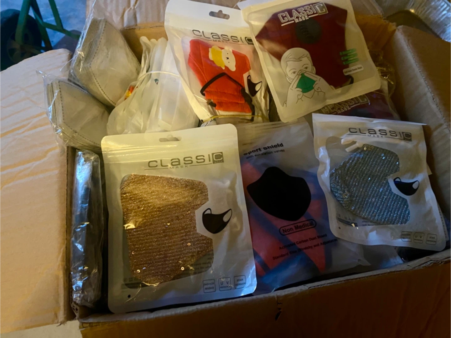 FREE NEW & UNOPENED kids and adult face masks including filters.