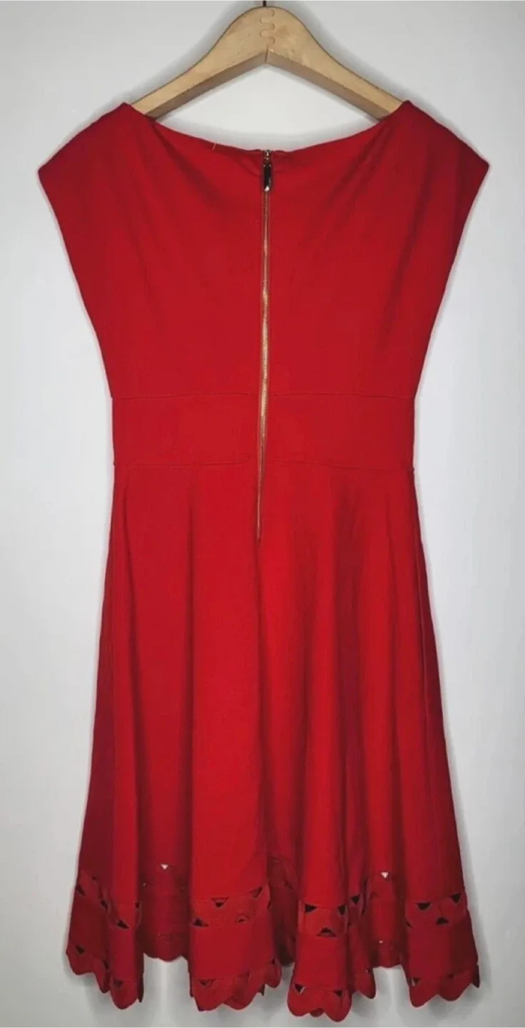 Kate Spade Blushful Red Ric Rac Ponte Dress S image indicator(4)