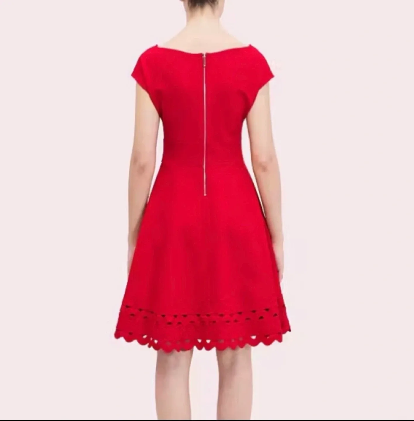 Kate Spade Blushful Red Ric Rac Ponte Dress S image indicator(2)