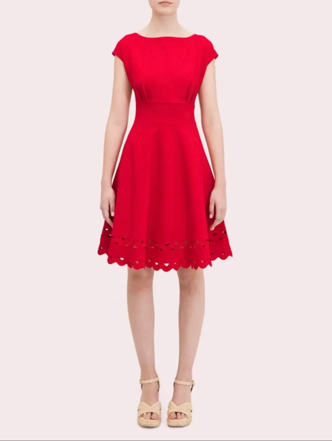 Kate Spade Blushful Red Ric Rac Ponte Dress S