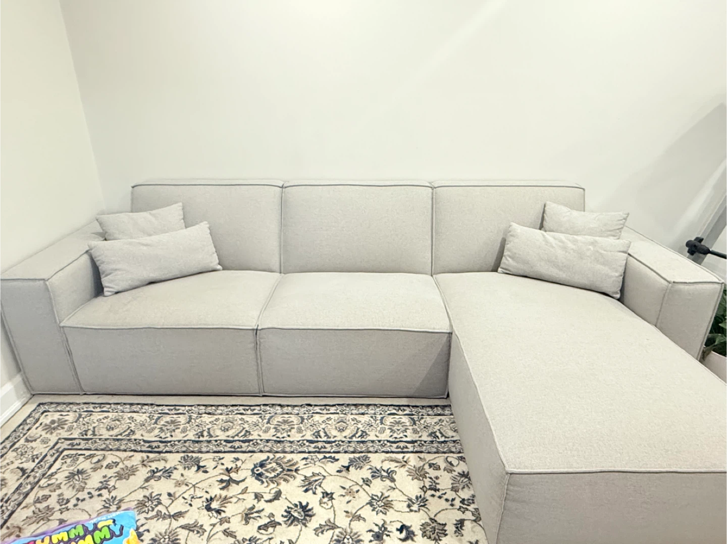 Grey Sectional Sofa with Chaise Lounge - photo 2