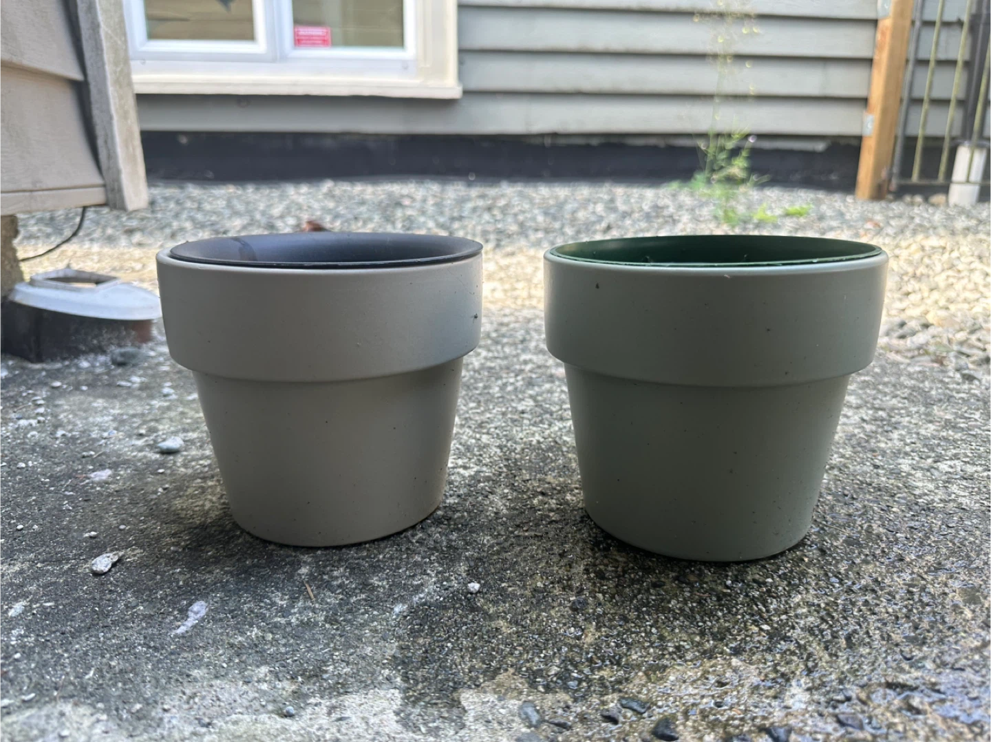 Two Neutral-Toned Planter Pots