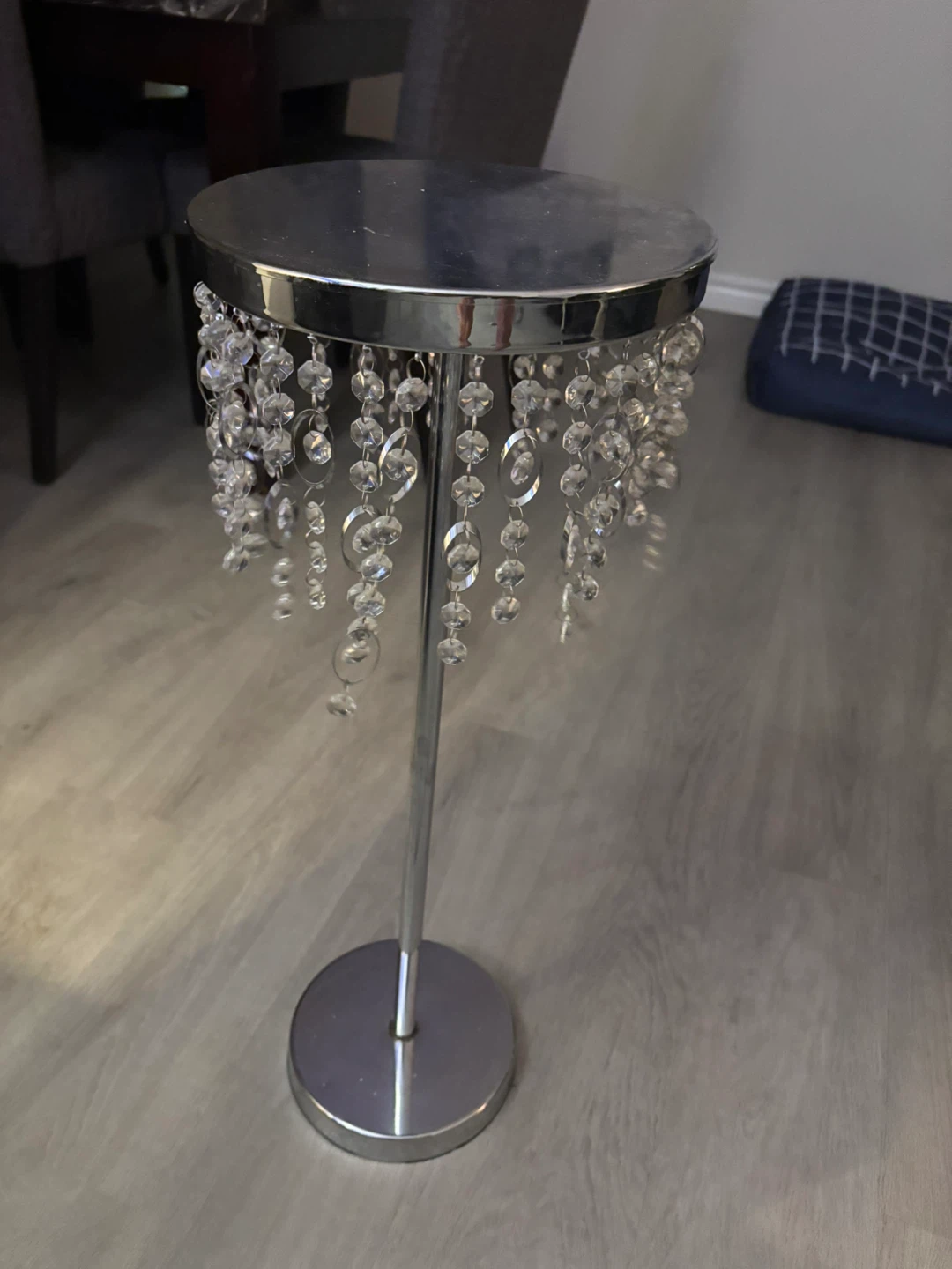 Silver Accent Table with Crystal Beads - photo 2