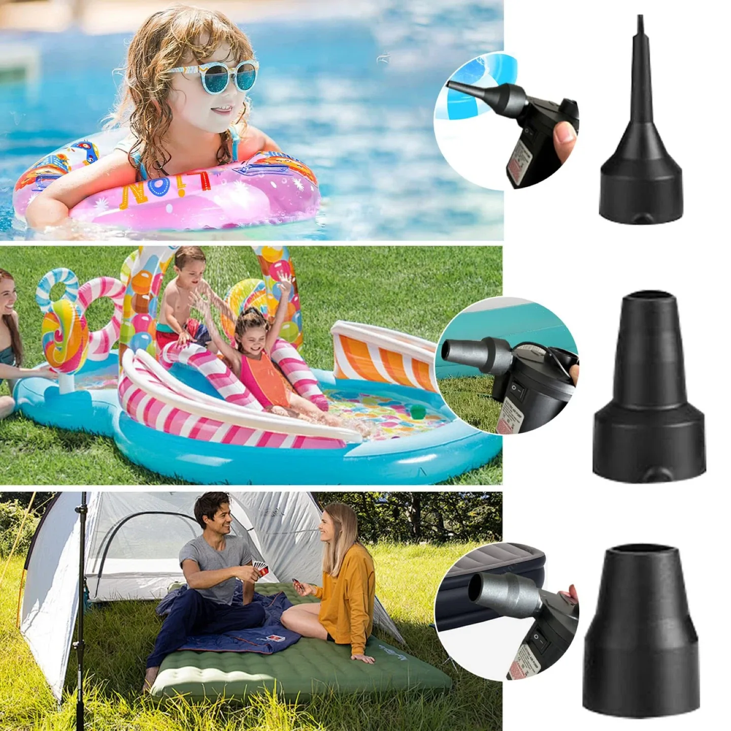 Portable Quick-Fill Air Pump with 3 Nozzles, image indicator(3)