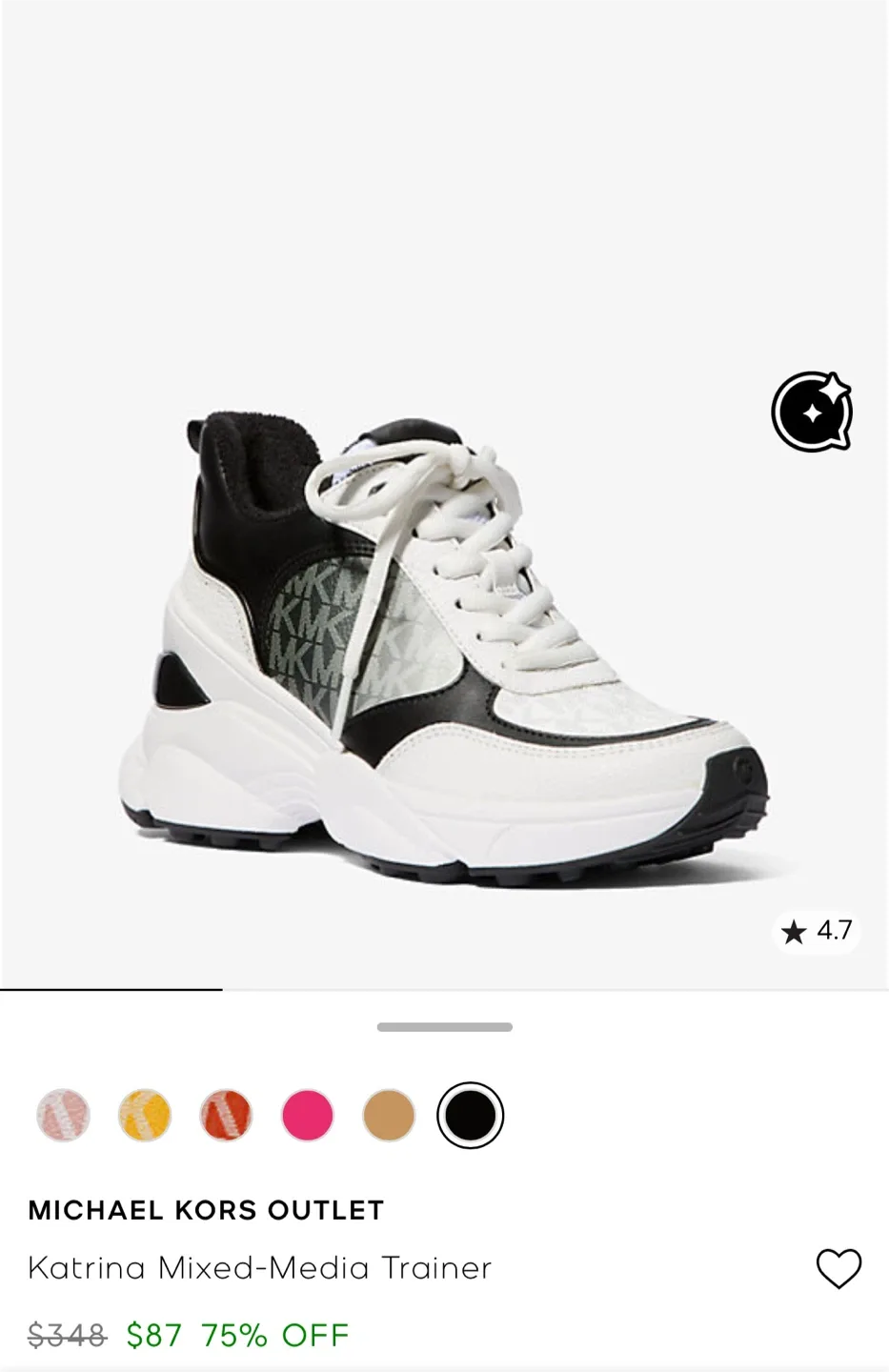 New Michael Kors Katrina Mixed-Media Trainer image indicator(2)