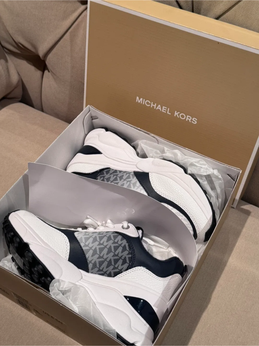New Michael Kors Katrina Mixed-Media Trainer thumbnail
