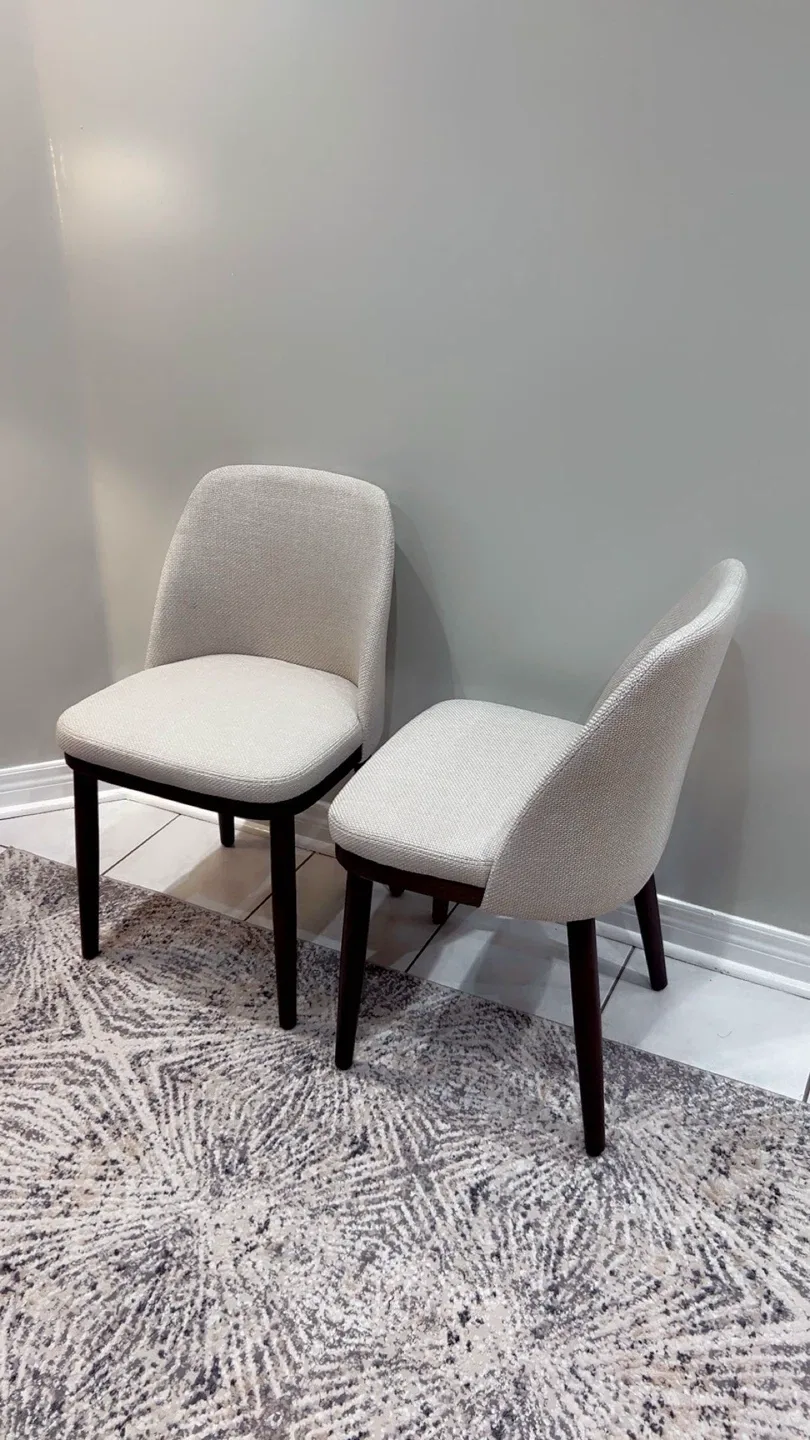 Colamy Dining Chairs, Beige Fabric, Set of 2 image indicator(7)