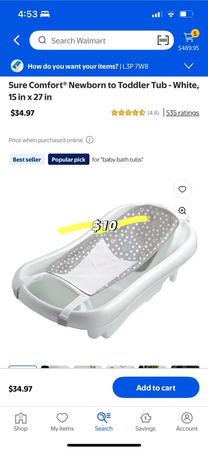 Sure Comfort Newborn to Toddler Tub - White thumbnail