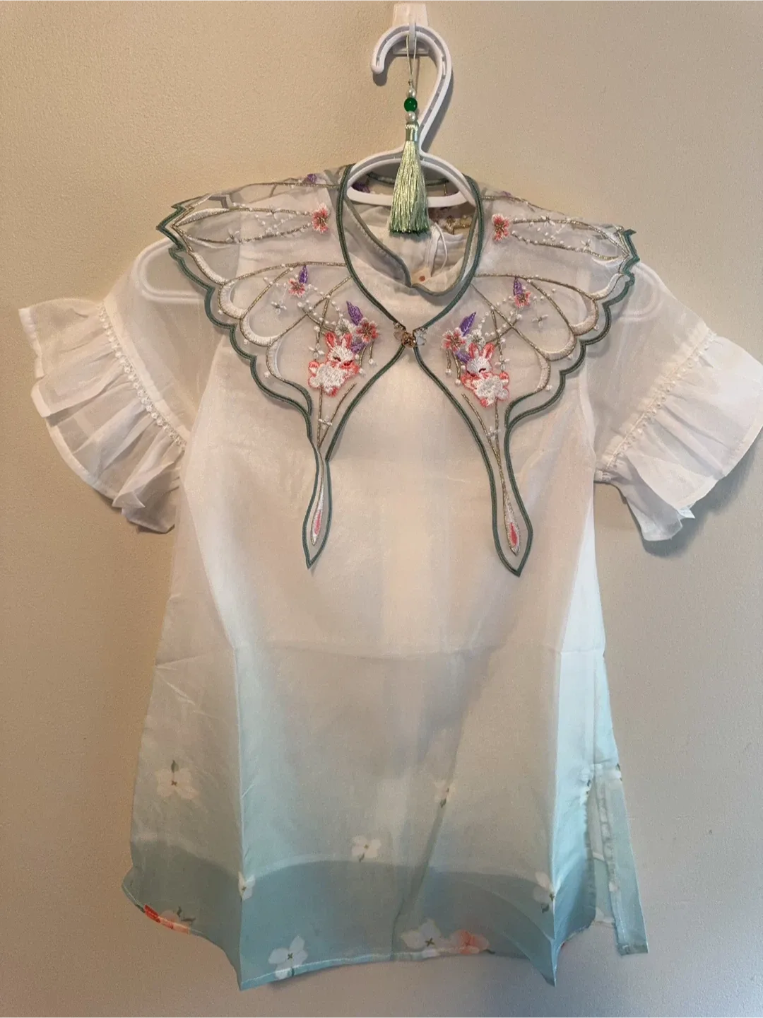 White Embroidered Girls' Dress Toddler size 6-7T thumbnail