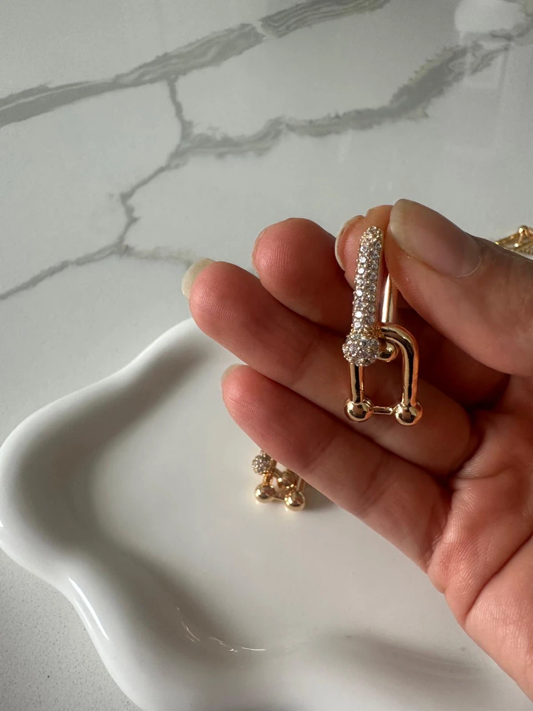 gold plated earrings - photo 4
