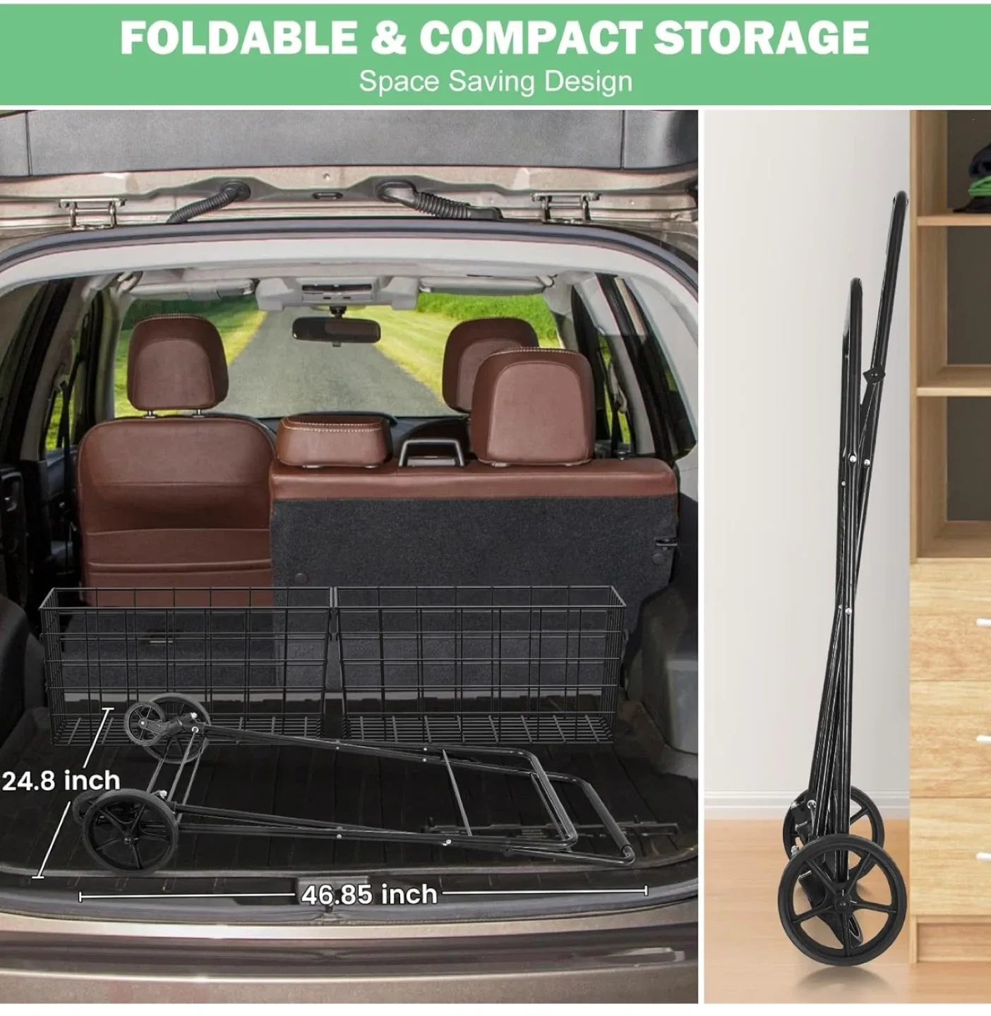 2-Tier Collapsible Shopping Cart image indicator(6)