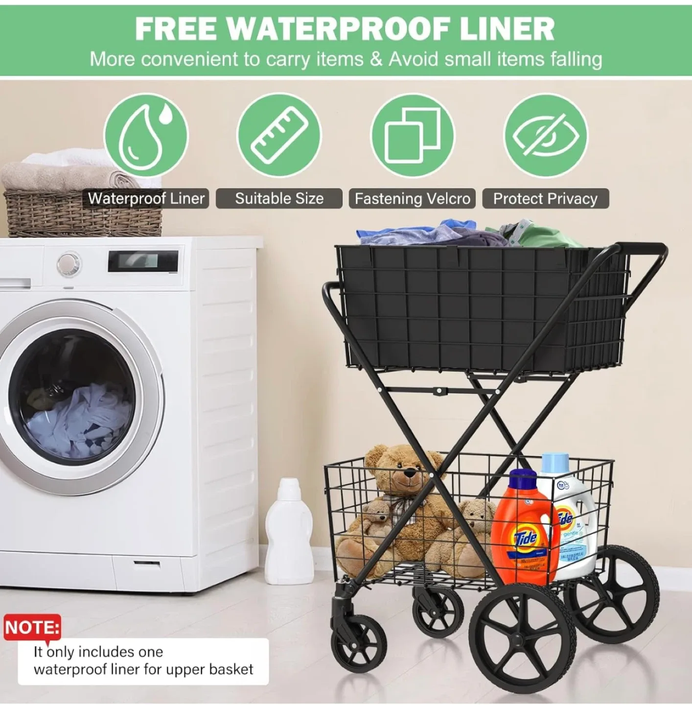 2-Tier Collapsible Shopping Cart image indicator(5)