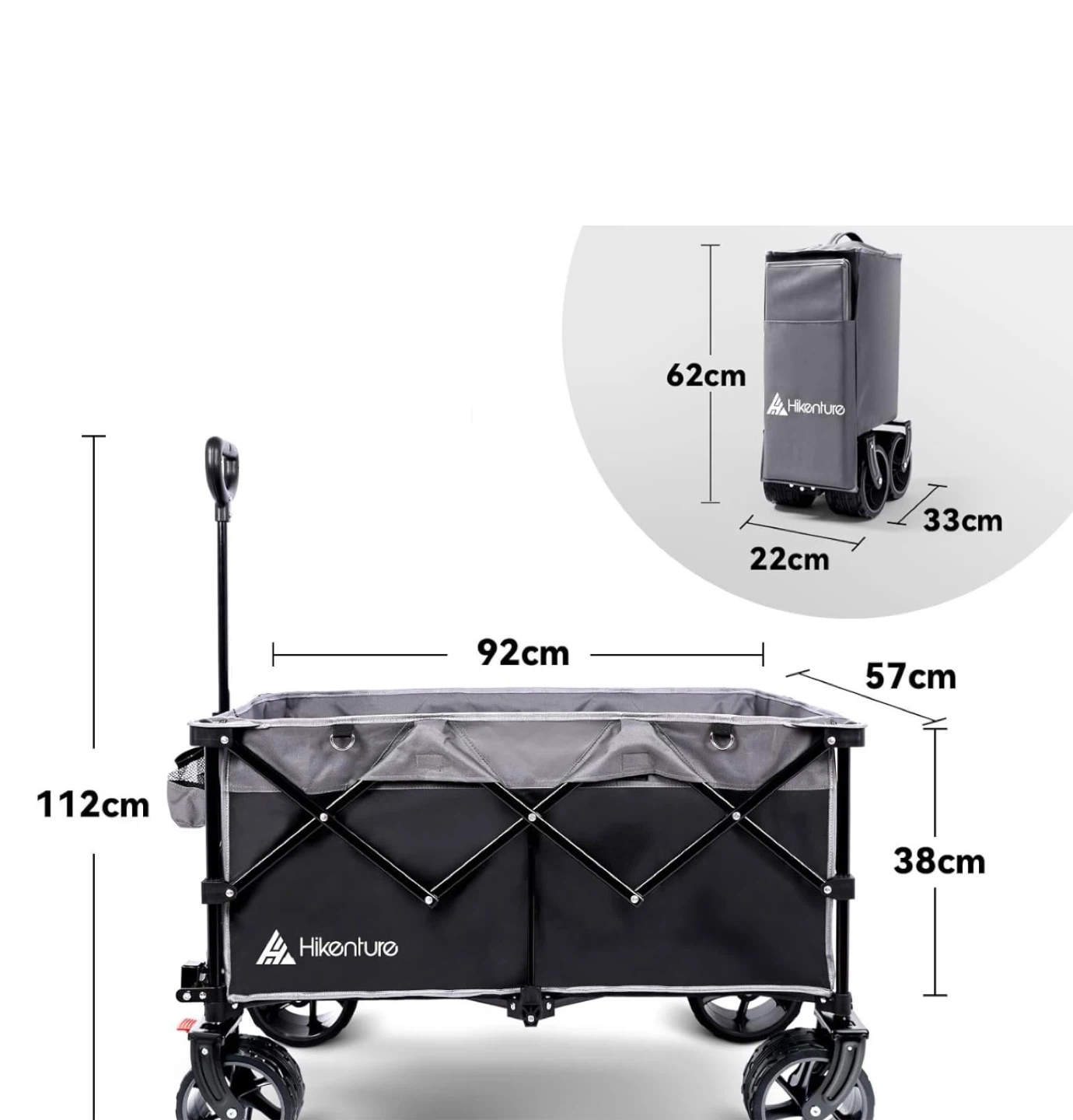 Hikenture Collapsible Wagon - Grey & Black, 200L Capacity - photo 5