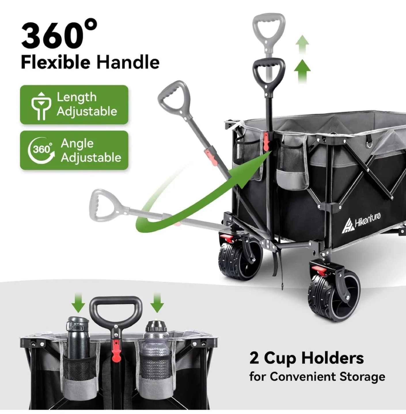 Hikenture Collapsible Wagon - Grey & Black, 200L Capacity image indicator(6)