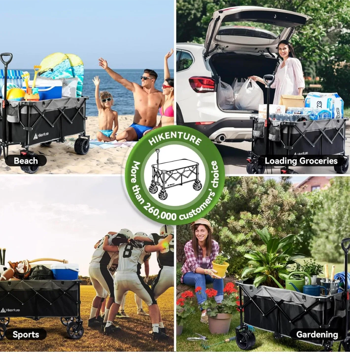 Hikenture Collapsible Wagon - Grey & Black, 200L Capacity image indicator(3)