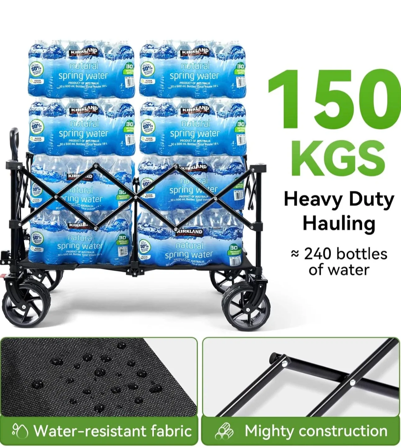 Hikenture Collapsible Wagon - Grey & Black, 200L Capacity image indicator(9)