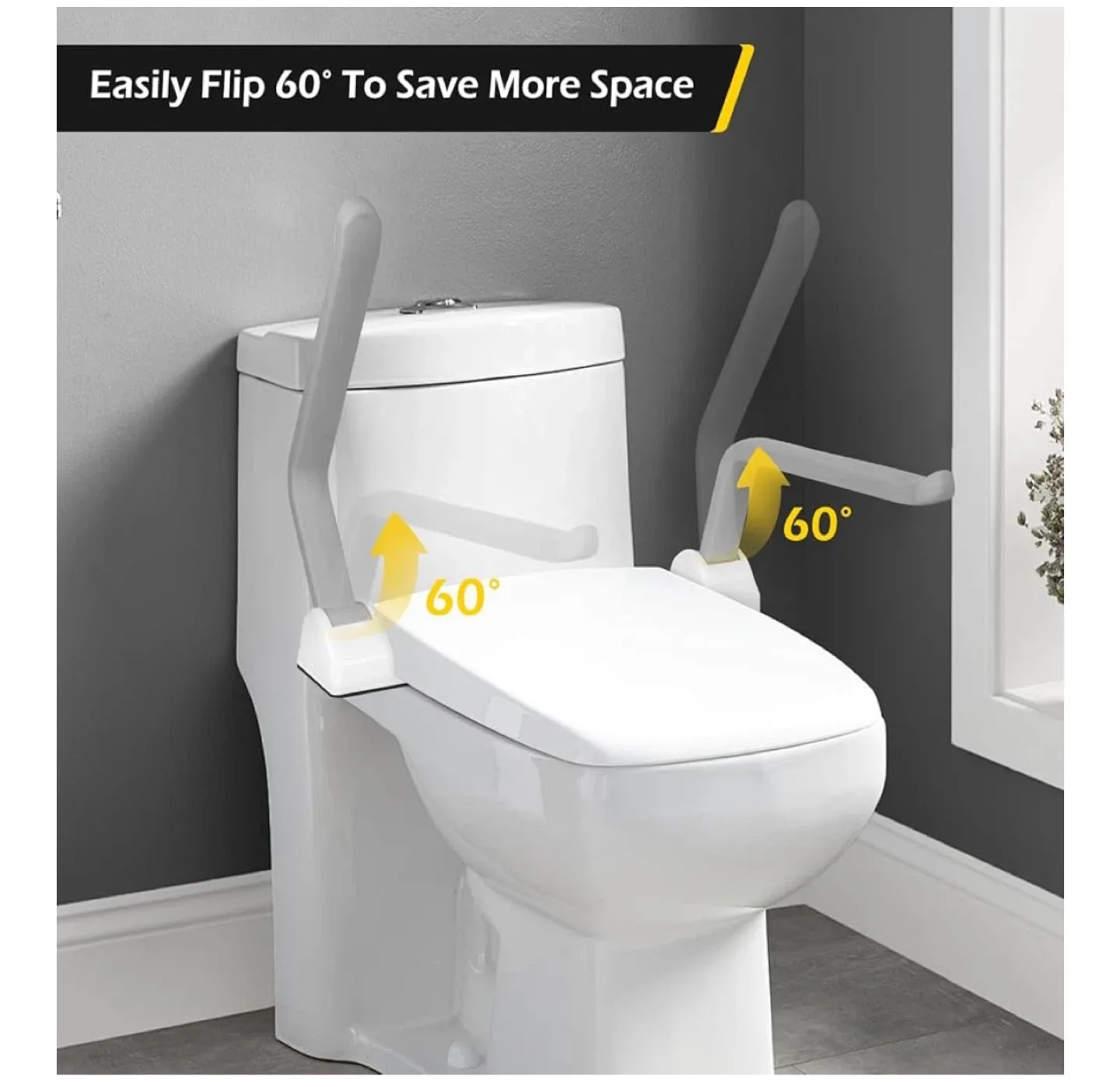 Toilet Safety Rails - Flip Up Grab Bar image indicator(5)
