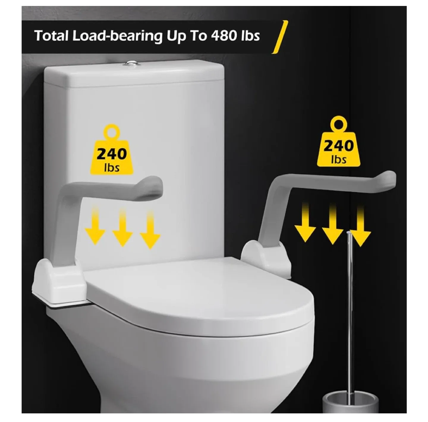 Toilet Safety Rails - Flip Up Grab Bar image indicator(4)