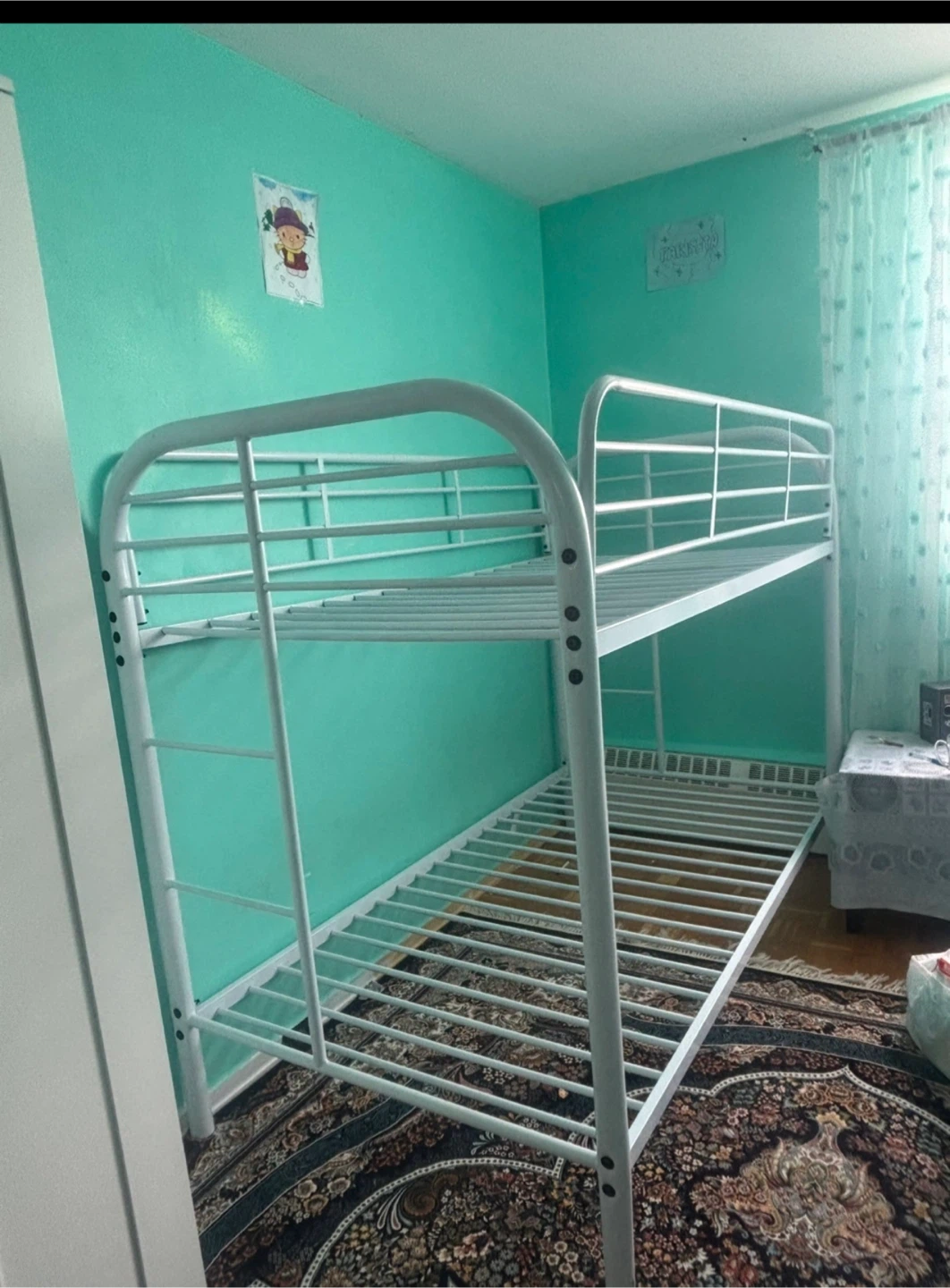 White Metal Bunk Bed Frame