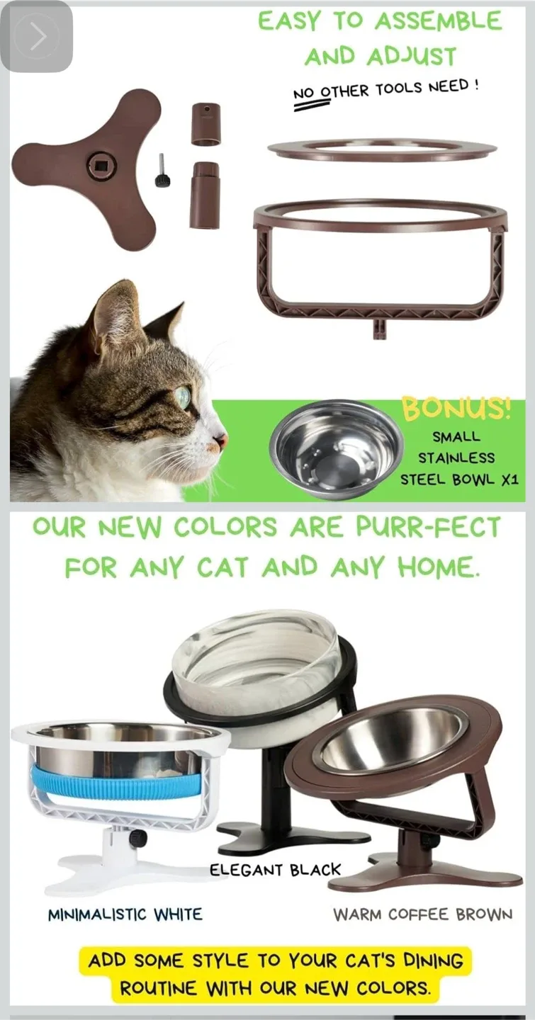 Tolopu Adjustable Raised Pet Bowl Stand 🥕 (new|unused) image indicator(3)