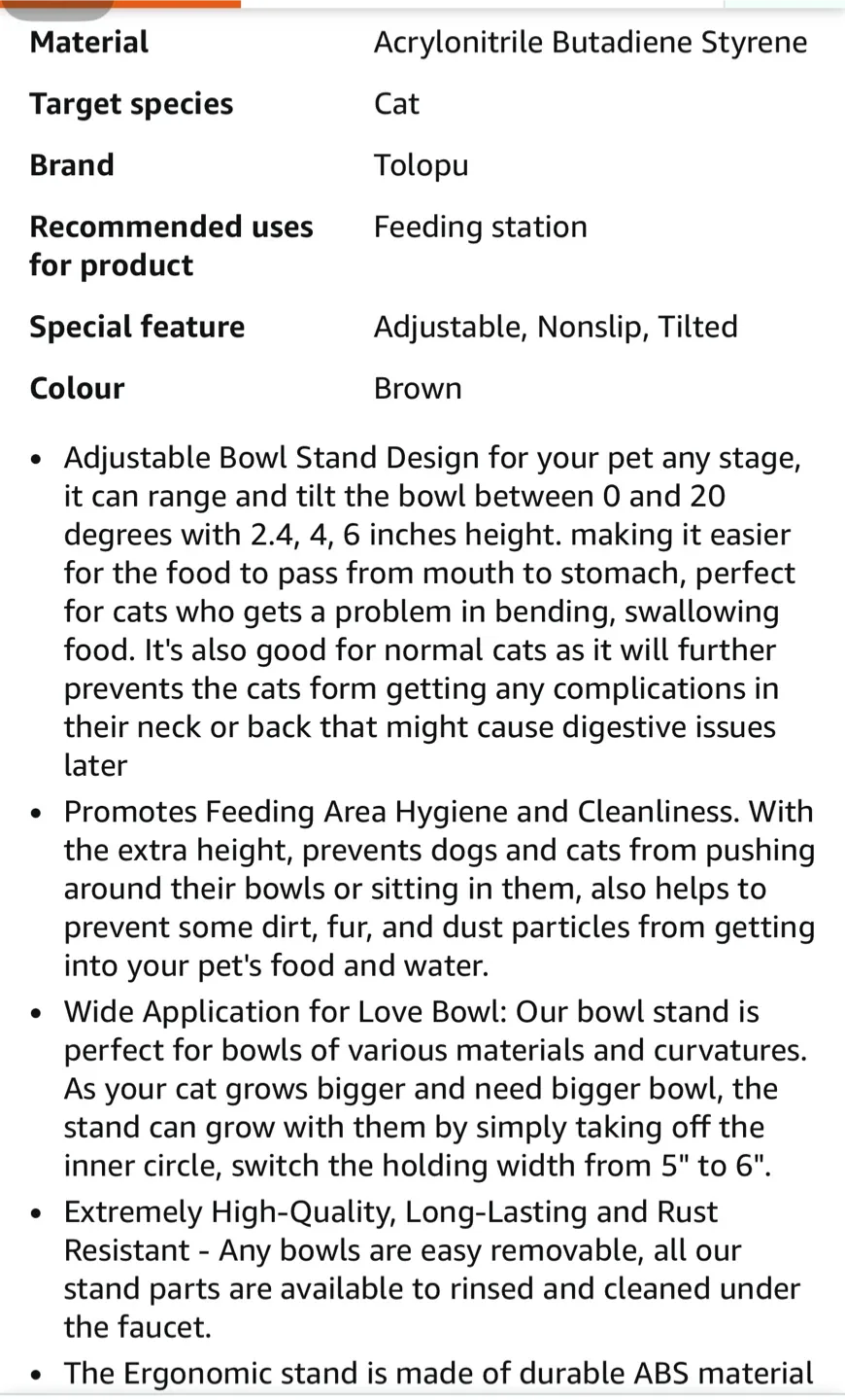 Tolopu Adjustable Raised Pet Bowl Stand 🥕 (new|unused) image indicator(4)