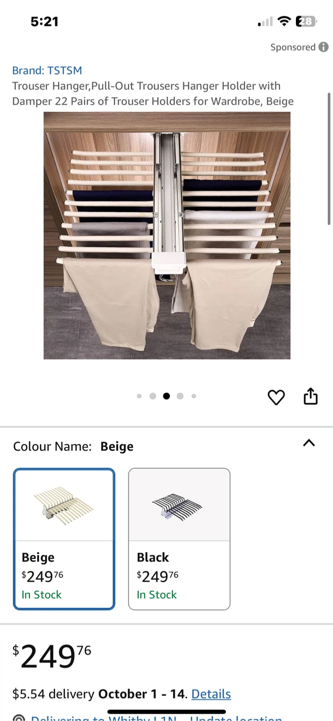 TSTSM Pull-Out Trouser Hanger - Beige - photo 4