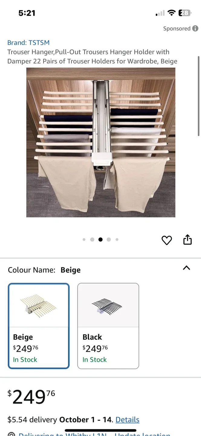 TSTSM Pull-Out Trouser Hanger - Beige image indicator(4)