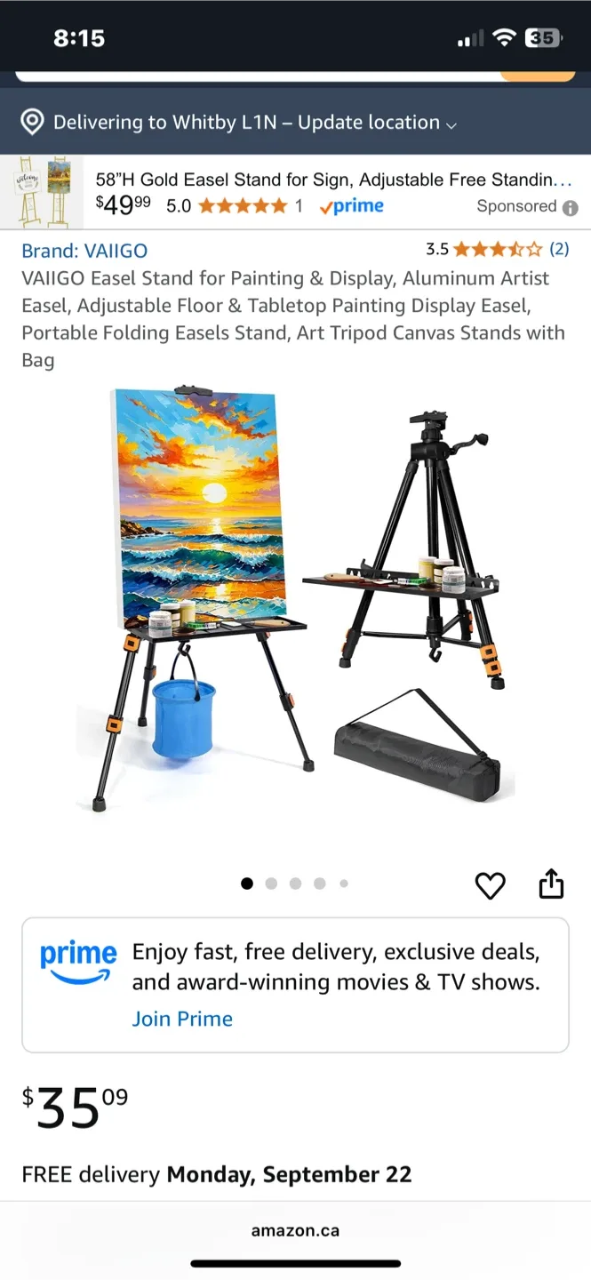 VAIIIGO 58"H Gold Easel Stand image indicator(2)