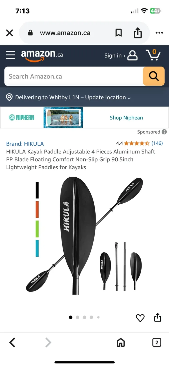 HIKULA Kayak Paddle - Adjustable 4 Piece Aluminum Shaft image indicator(2)