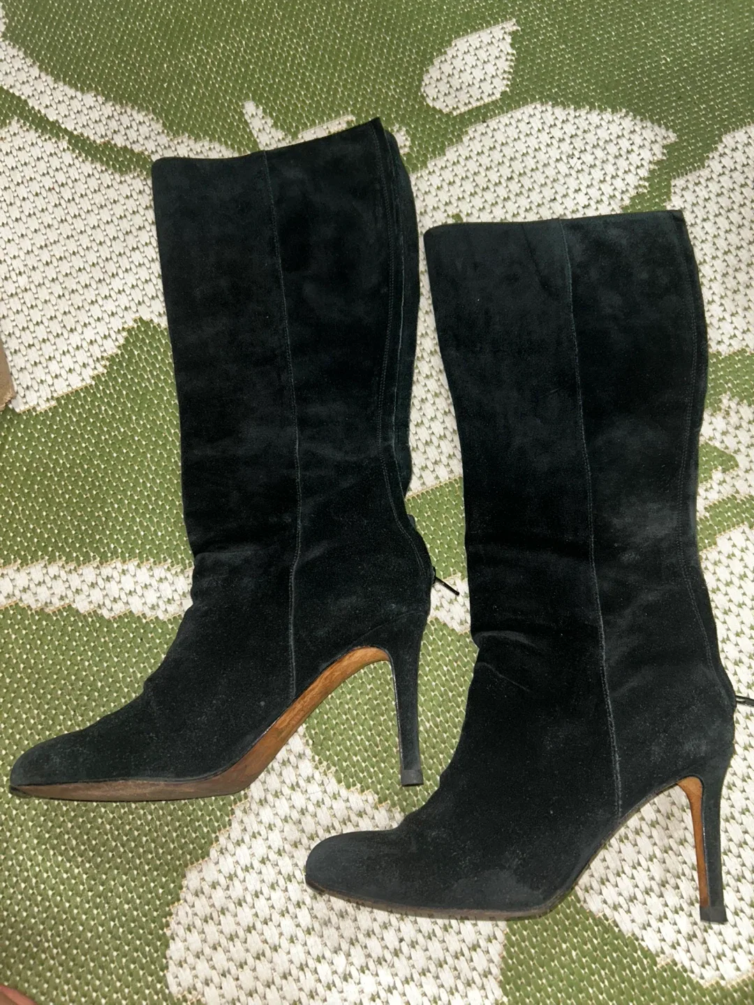 Ann Taylor Black Suede Boots - Size 5.5M thumbnail